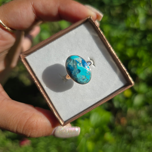 Shattuckite Gemstone Ring - Size 8
