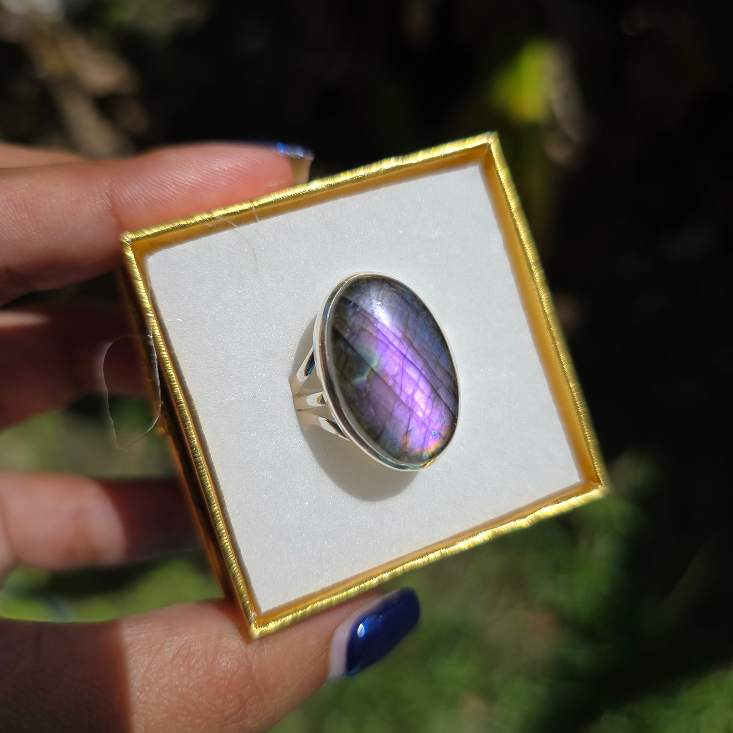 Purple Labradorite Ring - Size 7