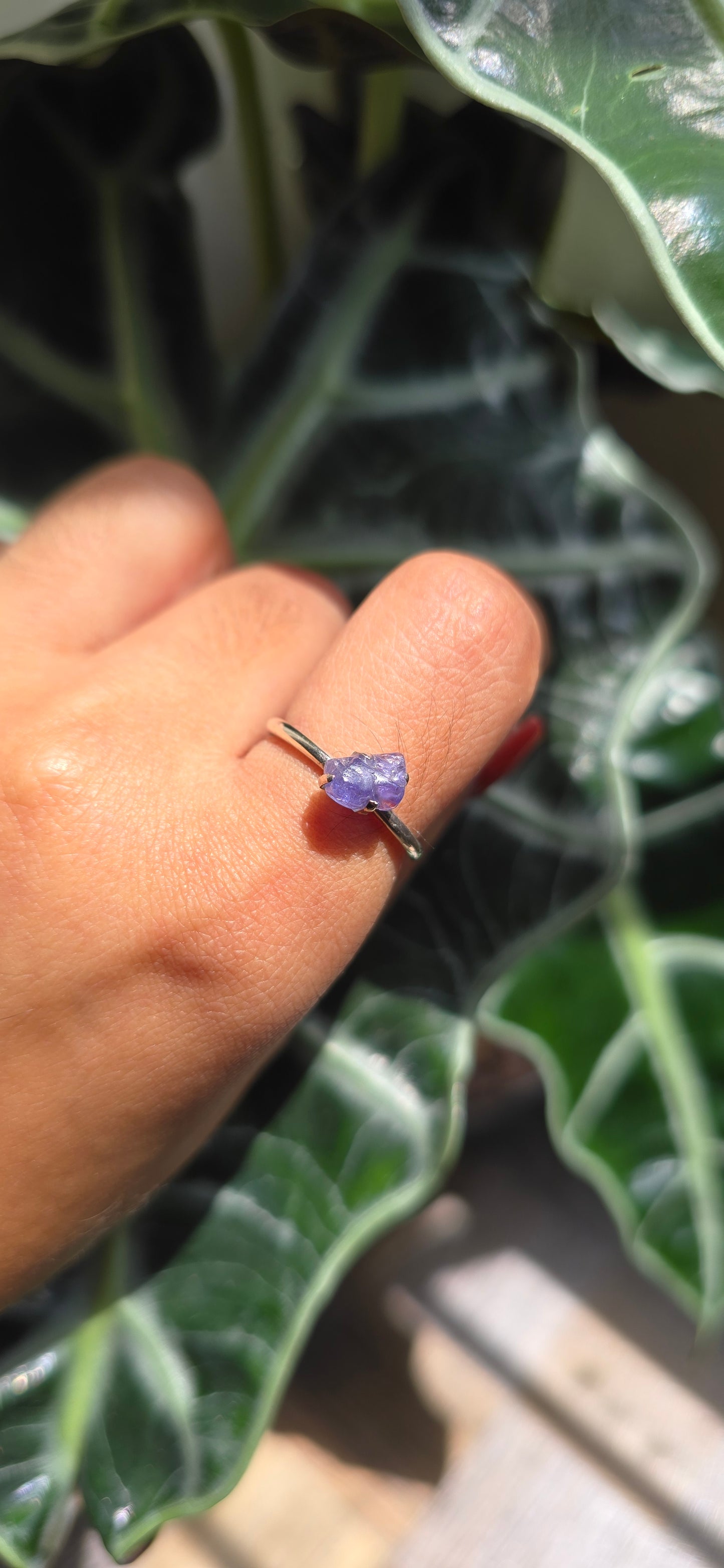 Dainty Raw Tanzanite Ring
