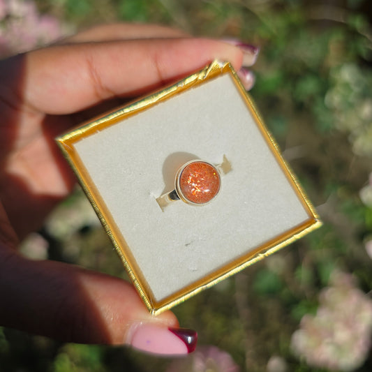 Sunstone Gemstone Ring - Size 6
