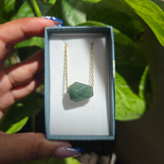 High Quality Blue Guatemalan Jade Barrel Necklace