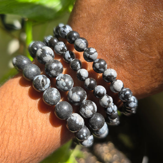Snowflake Obsidian Gemstone Bracelet