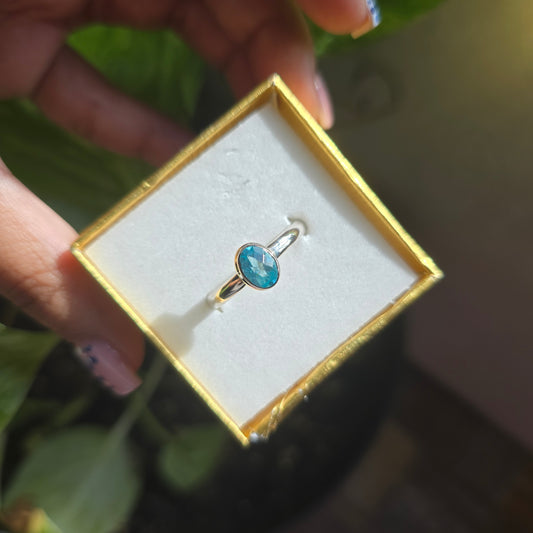 Paraiba Blue Apatite Ring - Size 10