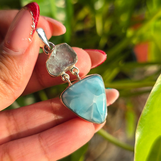 Larimar and Aquamarine Pendant