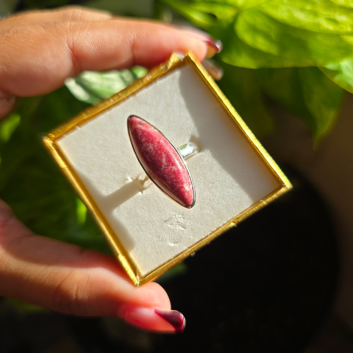 Thulite Gemstone Ring - Size 7
