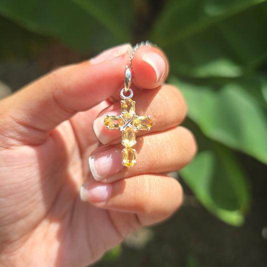 Citrine Cross Pendant