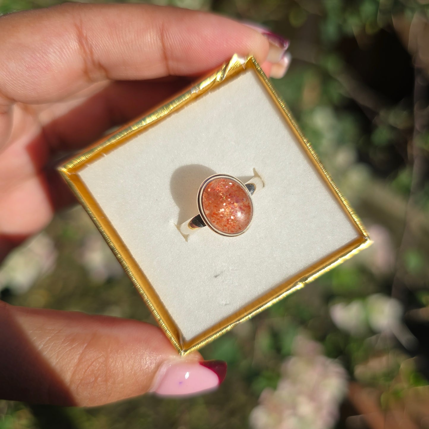 Sunstone Gemstone Ring - Size 8