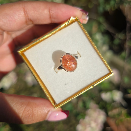 Sunstone Gemstone Ring - Size 8