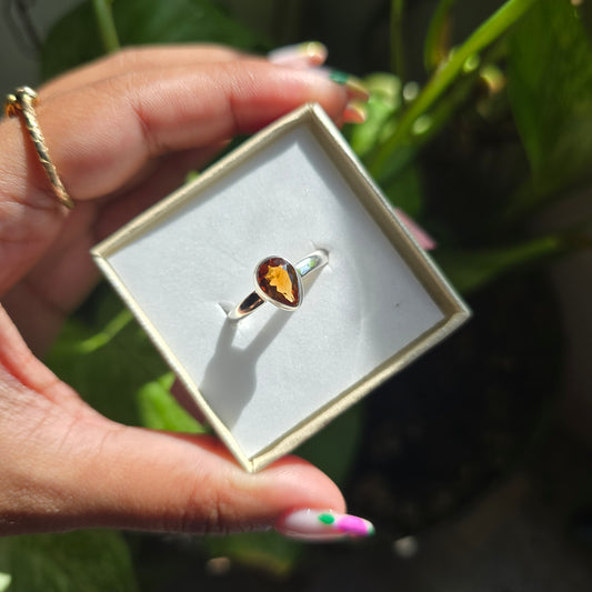 Whiskey Citrine Ring - Size 9