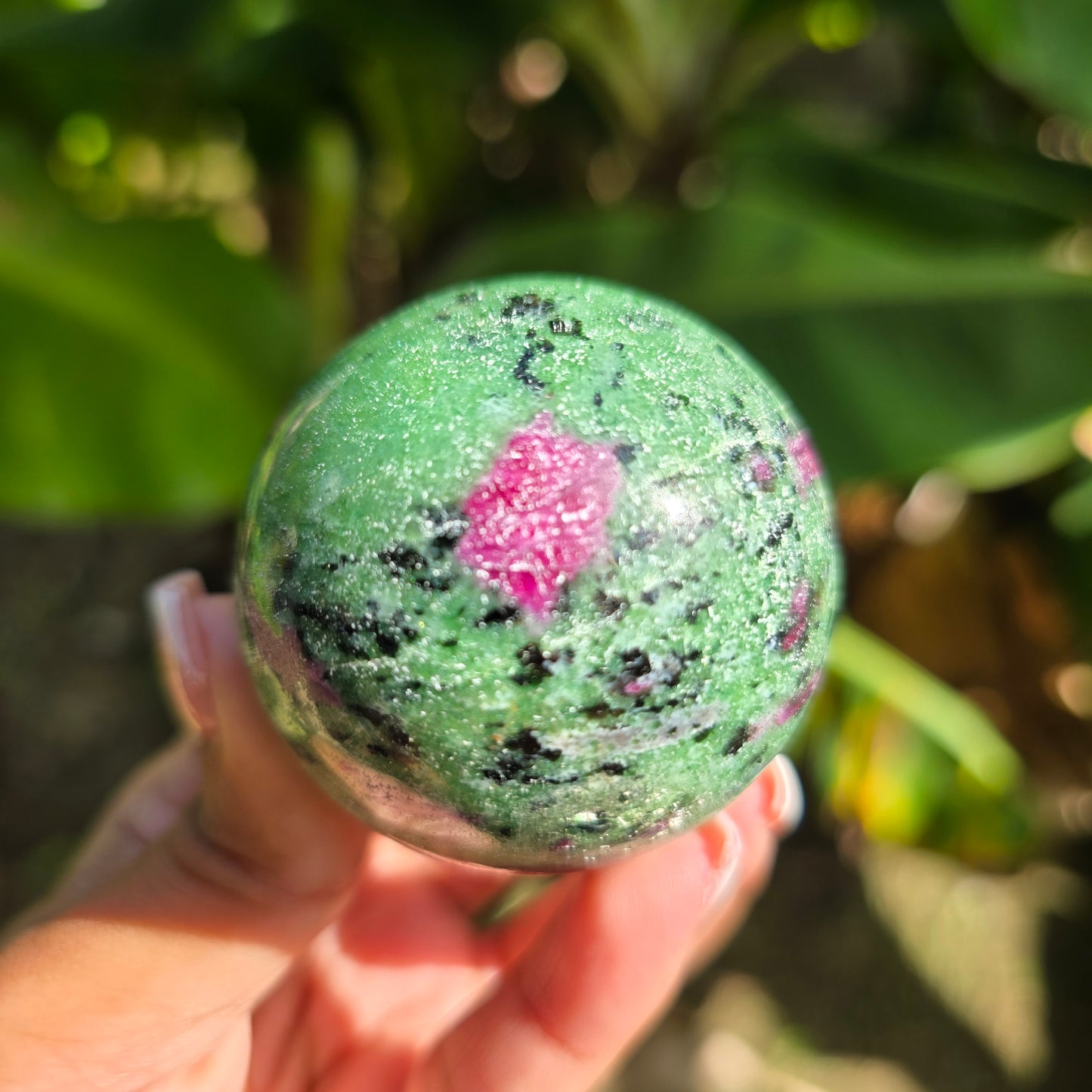 Ruby Zoisite Gemstone Sphere