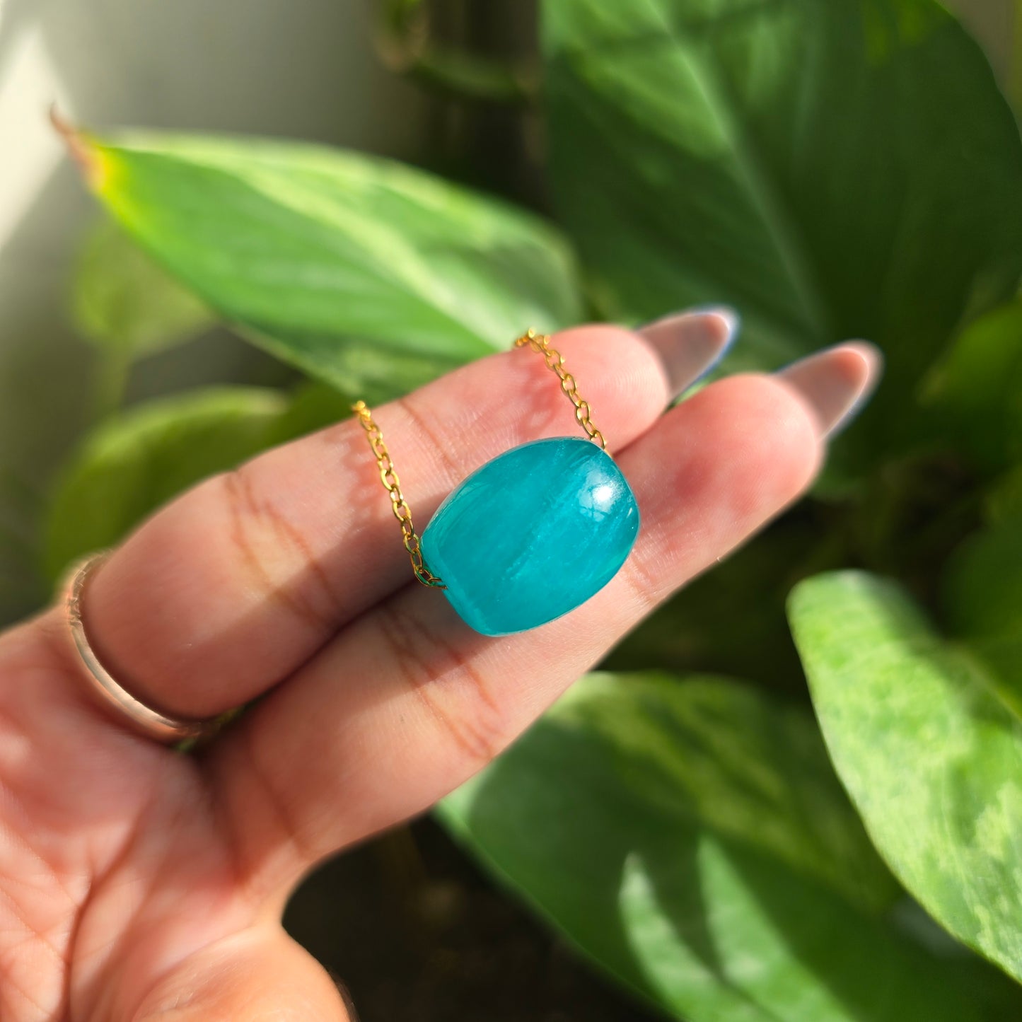 Amazonite Barrel Necklace