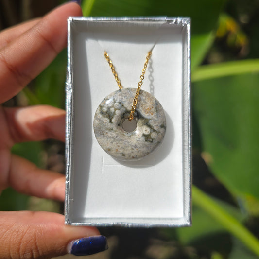 8th Vein Ocean Jasper Donut Necklace