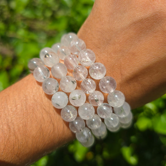 Clear Quartz with Pyrite Gemstone Bracelet
