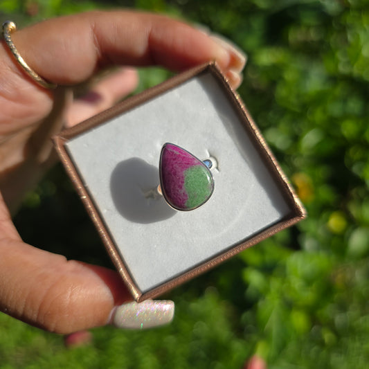 Ruby Zoisite Gemstone Ring - Size 6