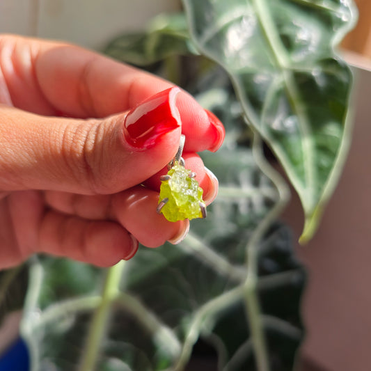 Raw Peridot Pendant