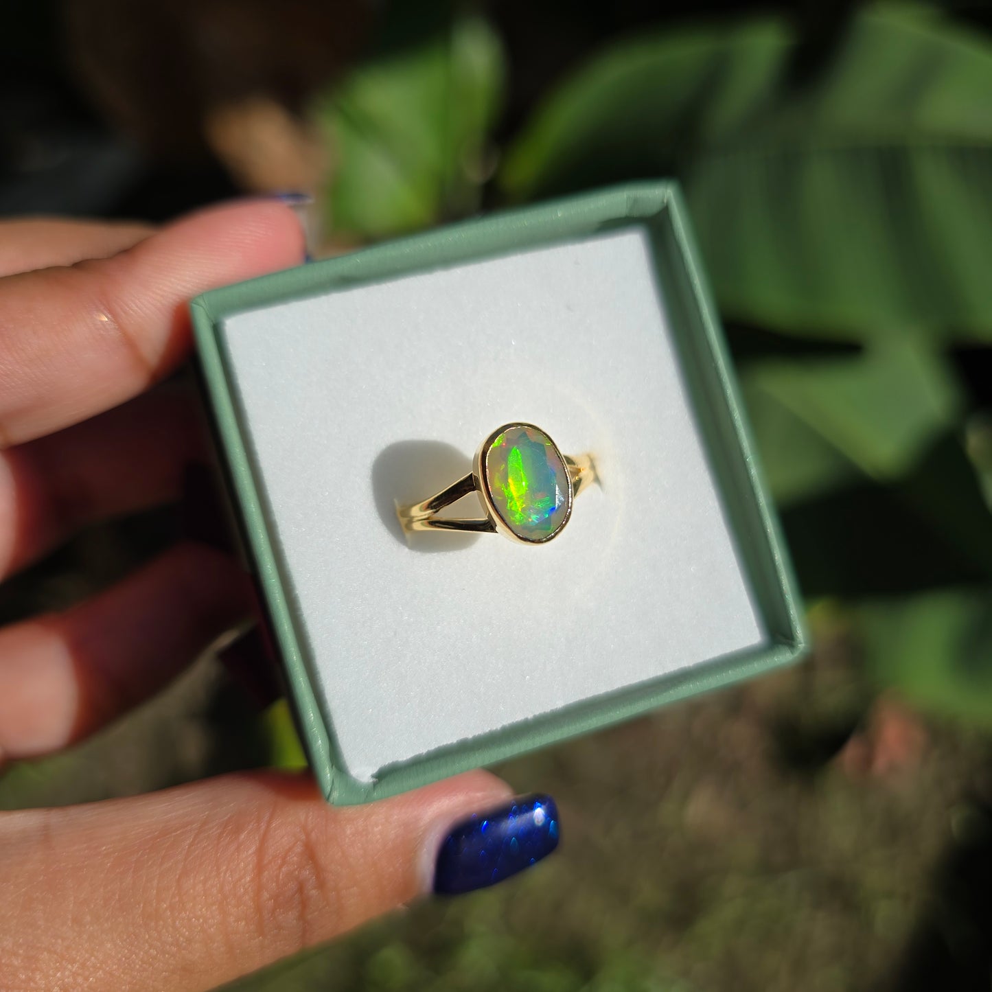 Gold Vermeil Ethiopian Opal Ring - Size 8