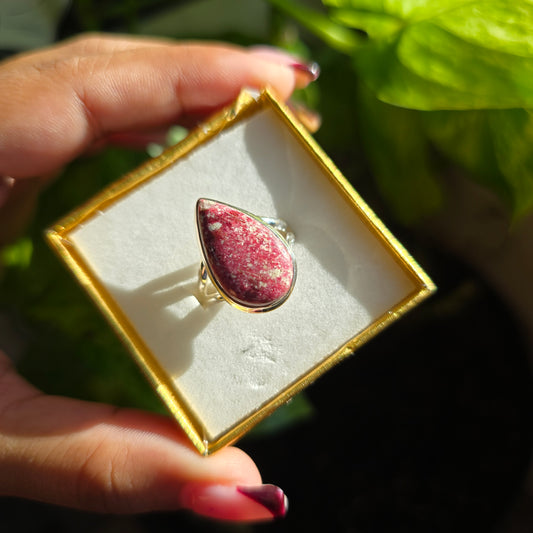 Thulite Gemstone Ring - Size 7
