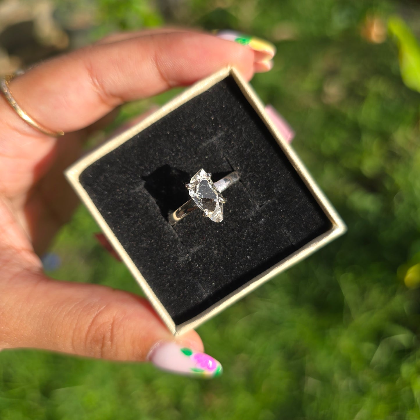 Herkimer Diamond Ring - Size 9