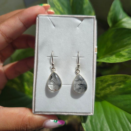 Tourmaline in Quartz Dangle Earring