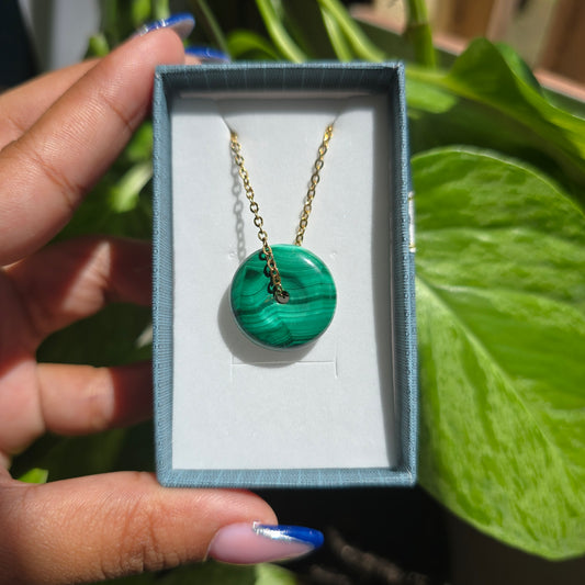 Malachite Donut Necklace