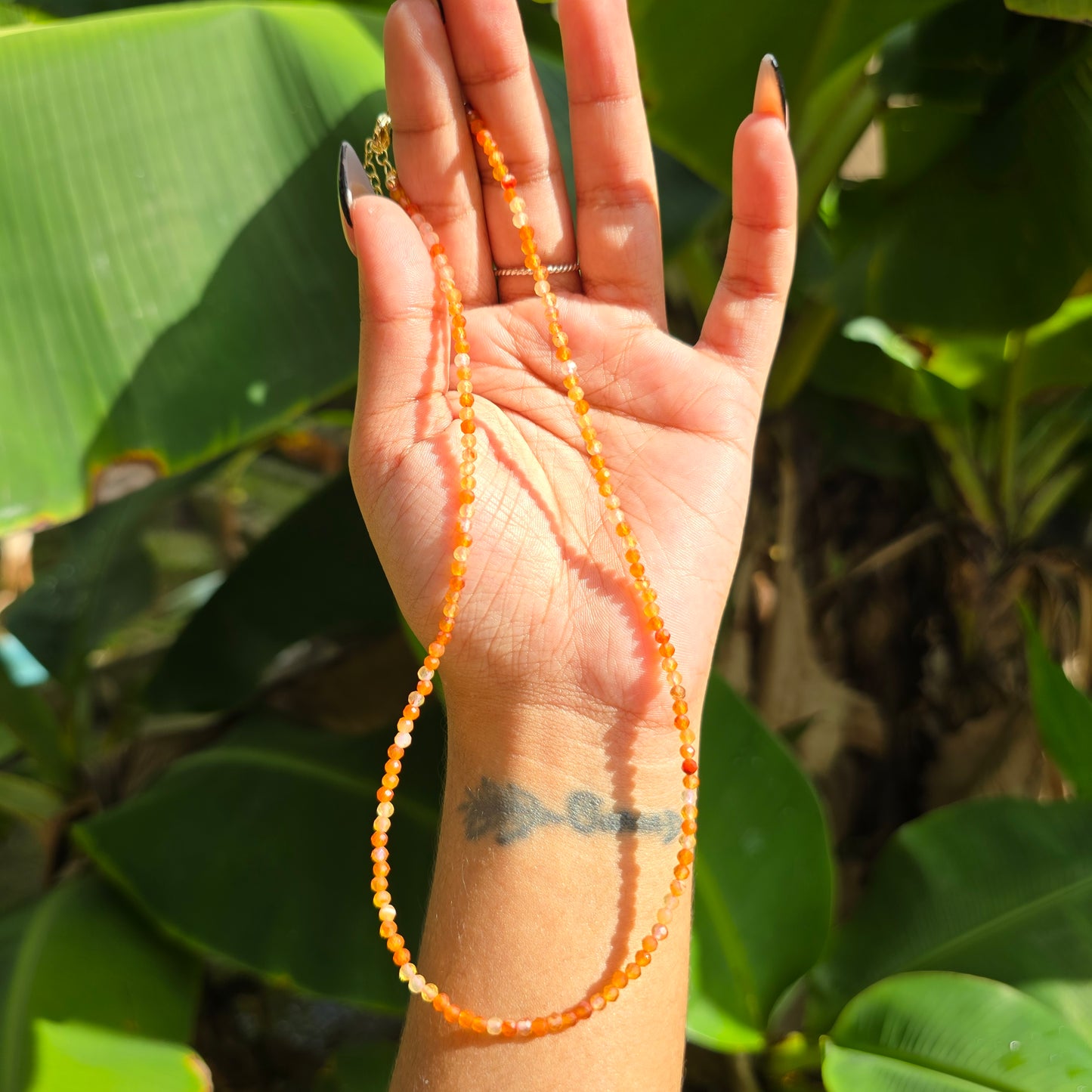 Dainty Carnelian Choker (3-4mm beads)