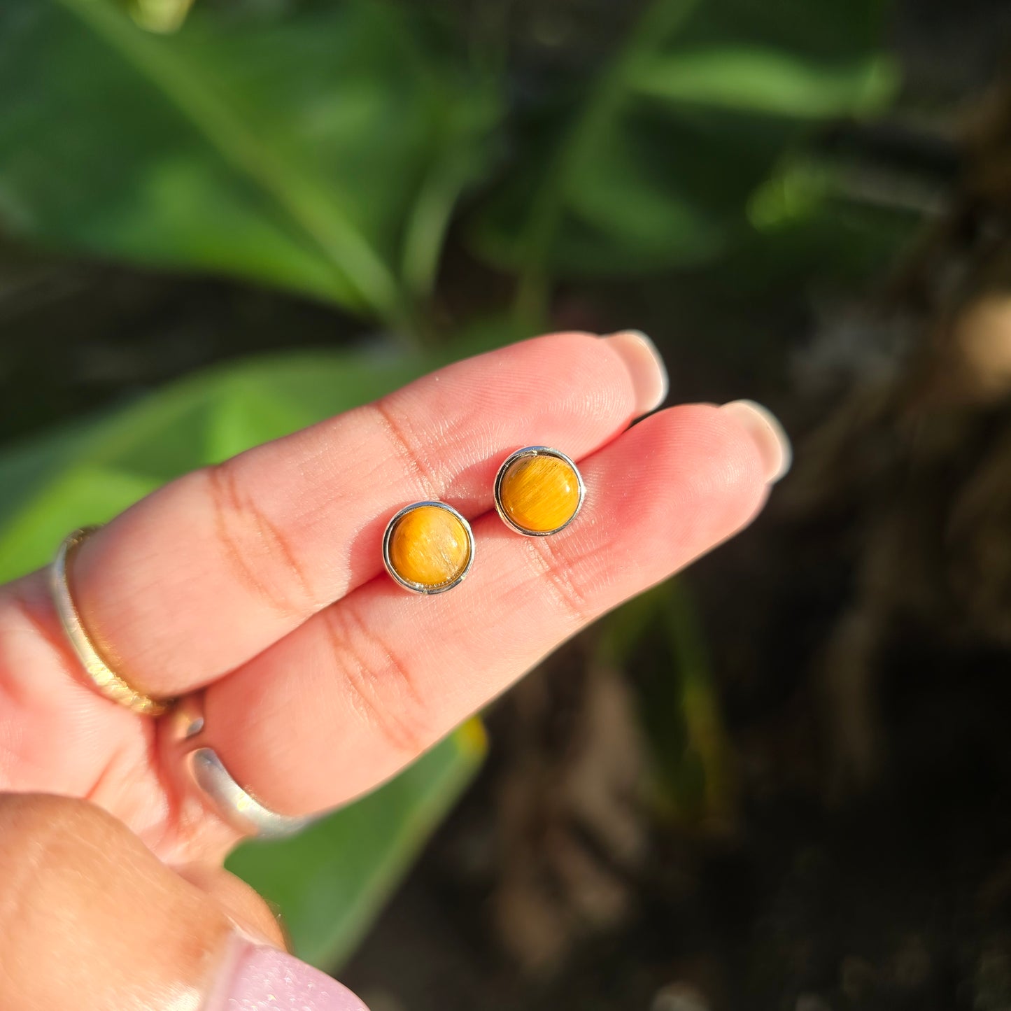 Tiger's Eye Stud Earring