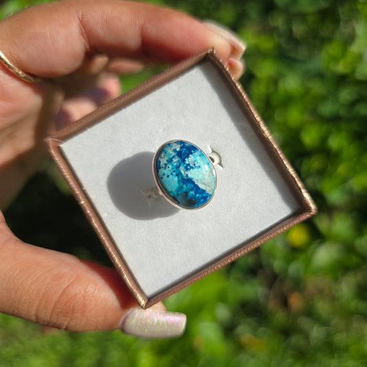 Shattuckite Gemstone Ring - Size 7