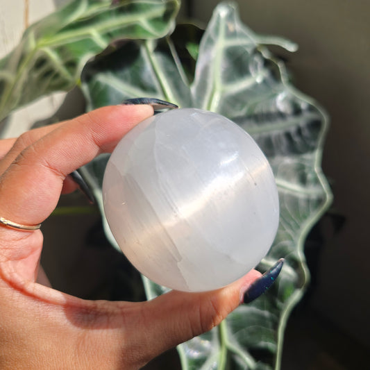 Satin Spar Selenite Gemstone Sphere