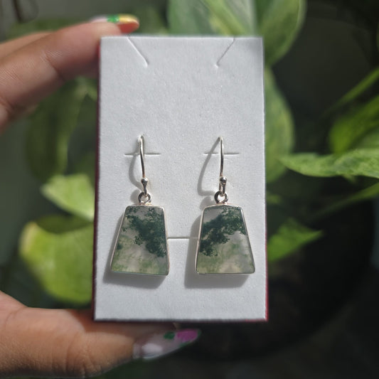 Moss Agate Dangle Earring