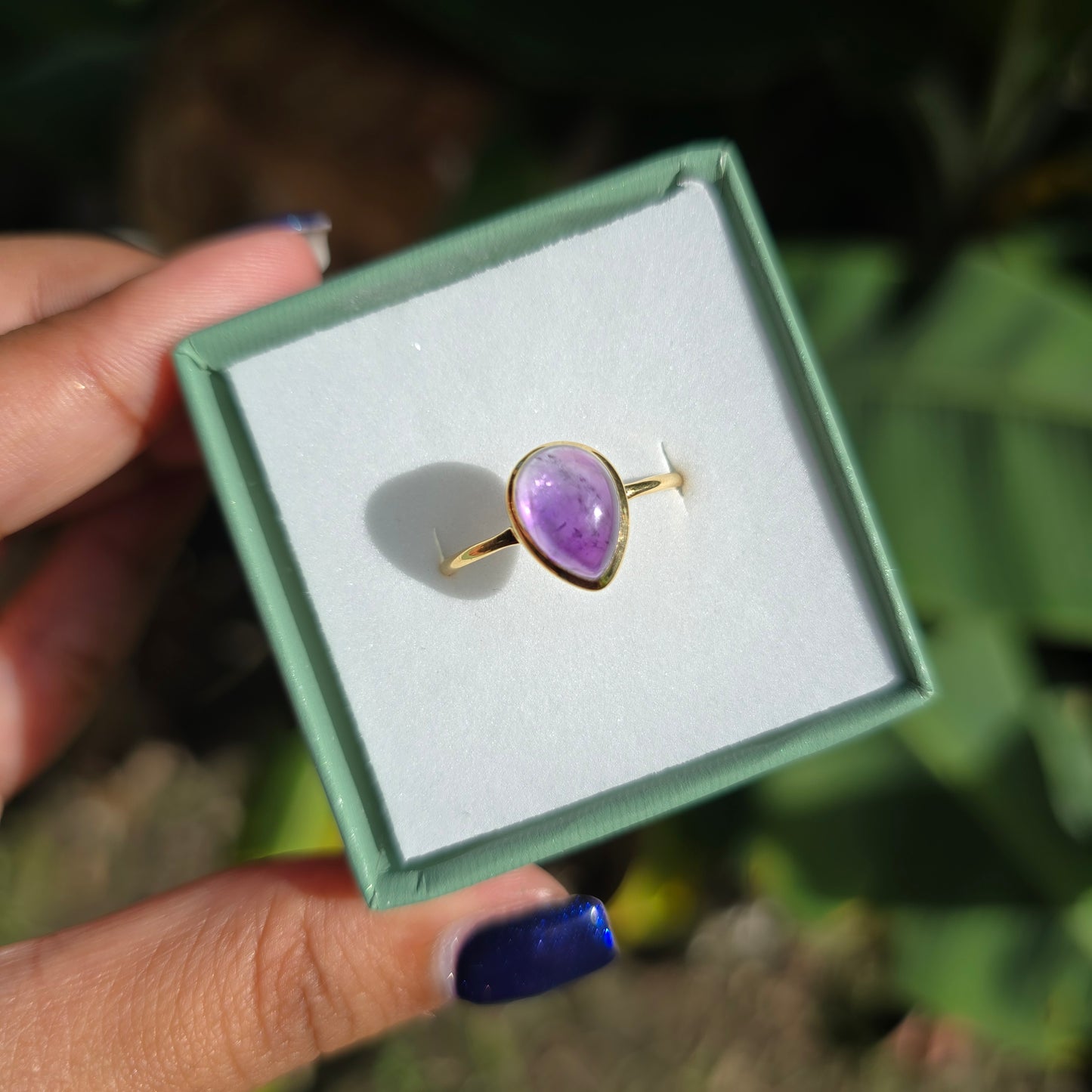 Gold Vermeil Amethyst Ring - Size 8.5