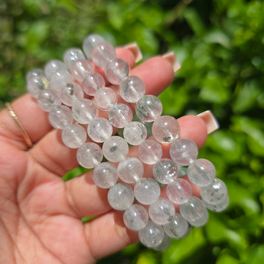 Clear Quartz with Pyrite Gemstone Bracelet