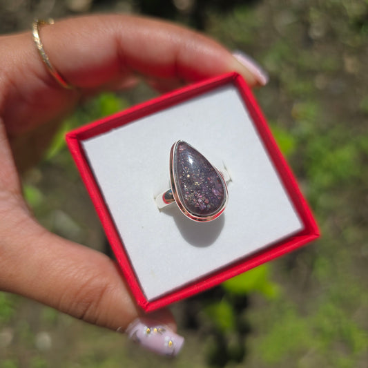 Iolite with Sunstone Inclusions Gemstone Ring - Size 7.5