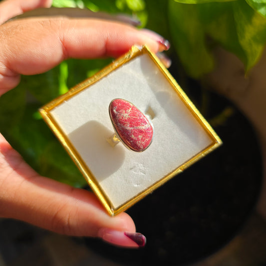 Thulite Gemstone Ring - Size 6