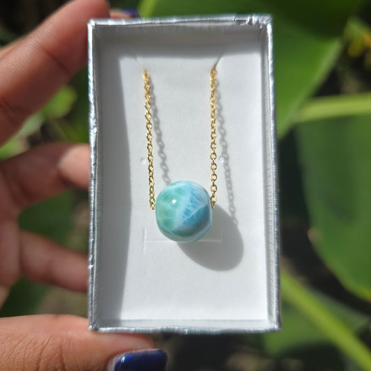 Larimar Barrel Necklace