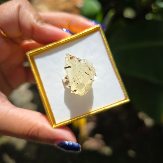 Libyan Desert Glass Ring - Size 7