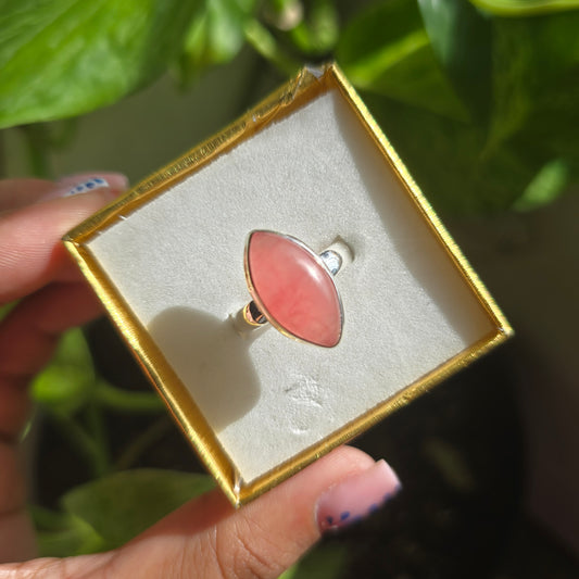 Jelly Rhodochrosite Ring - Size 8