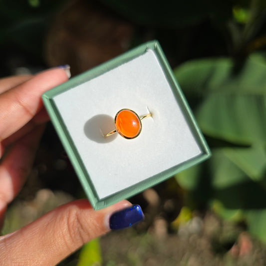 Gold Vermeil Carnelian Ring - Size 7.5