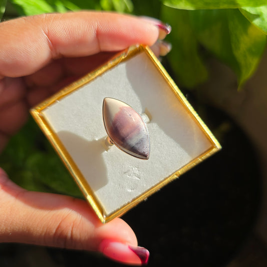 Porcelain Jasper Gemstone Ring - Size 7