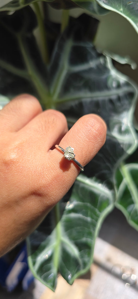 Dainty Raw Pyrite Ring