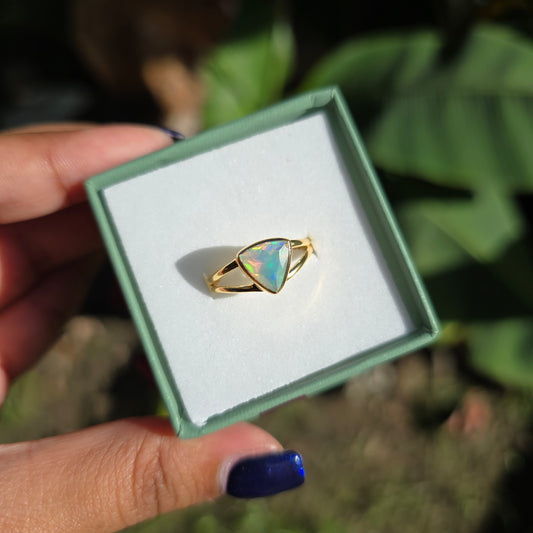 Gold Vermeil Ethiopian Opal Ring - Size 8