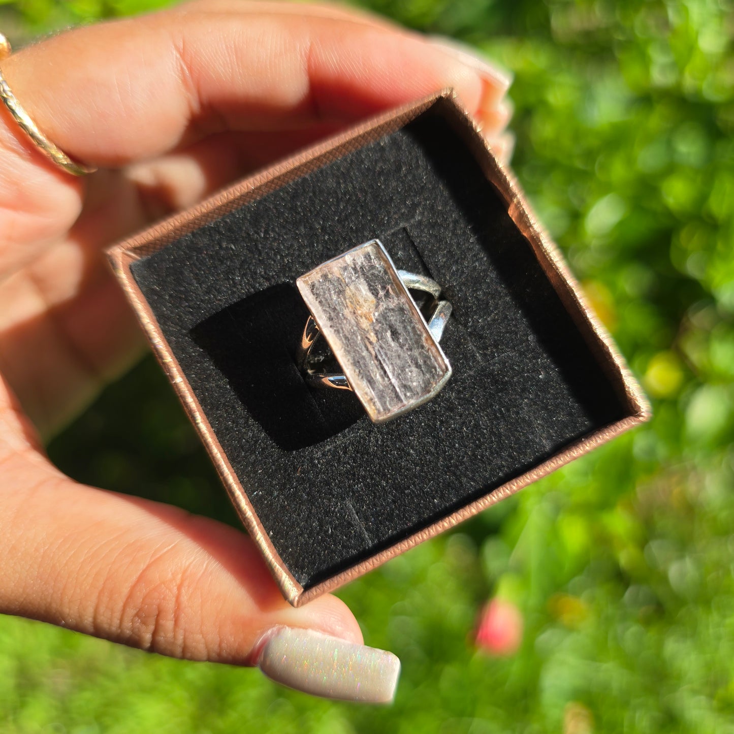 Raw Kunzite Ring - Size 7.5