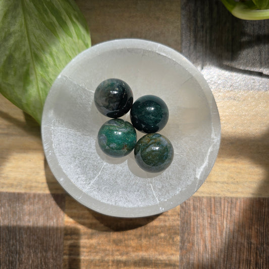 Mini Moss Agate Gemstone Sphere