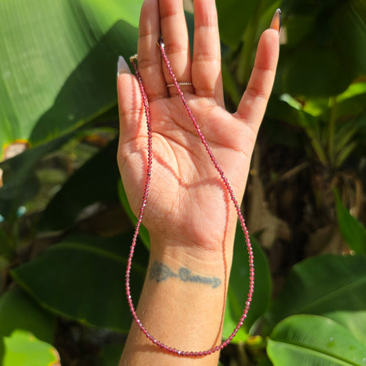 Dainty Garnet Choker (1-2mm beads)