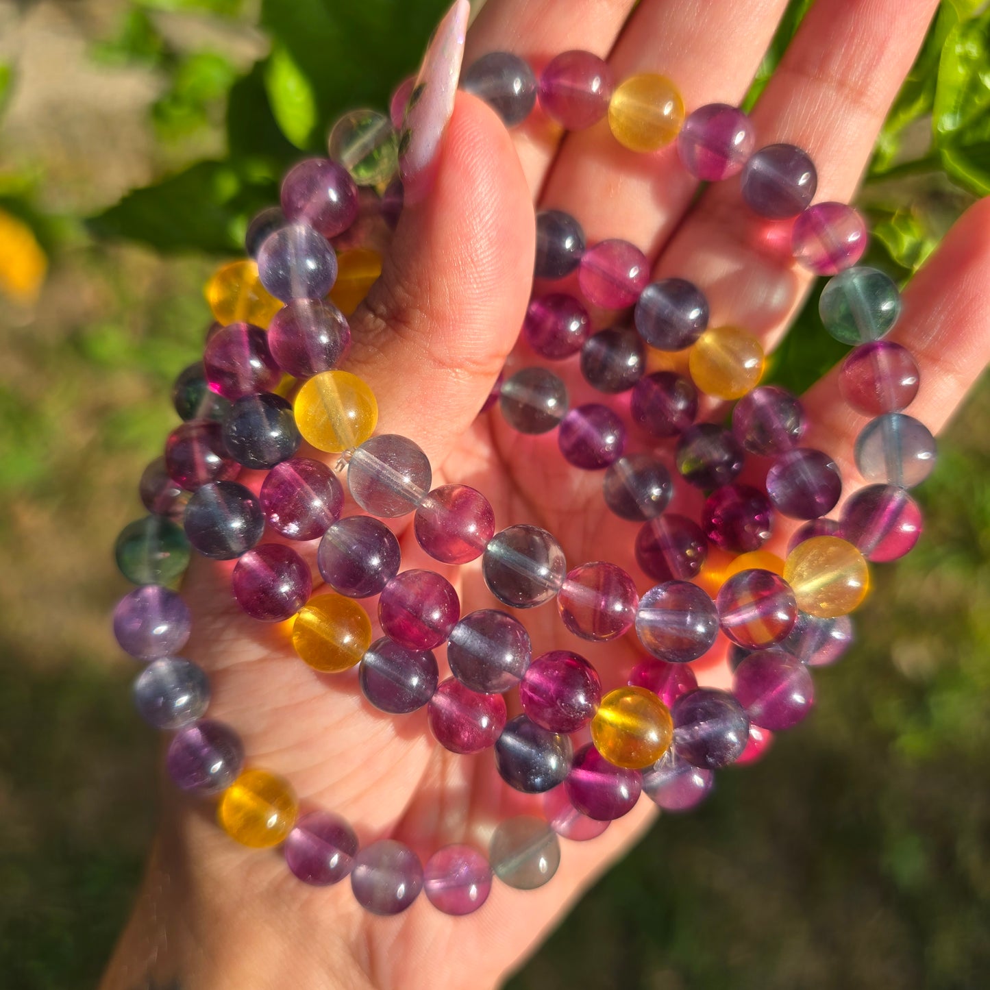 Cotton Candy Fluorite Gemstone Bracelet