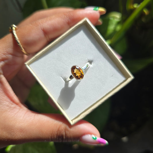 Whiskey Citrine Ring - Size 7
