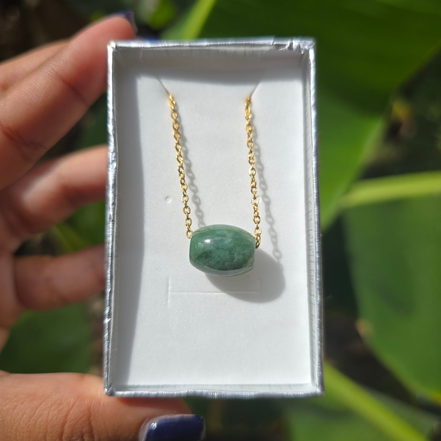 High Quality Nephrite-Jade Barrel Necklace