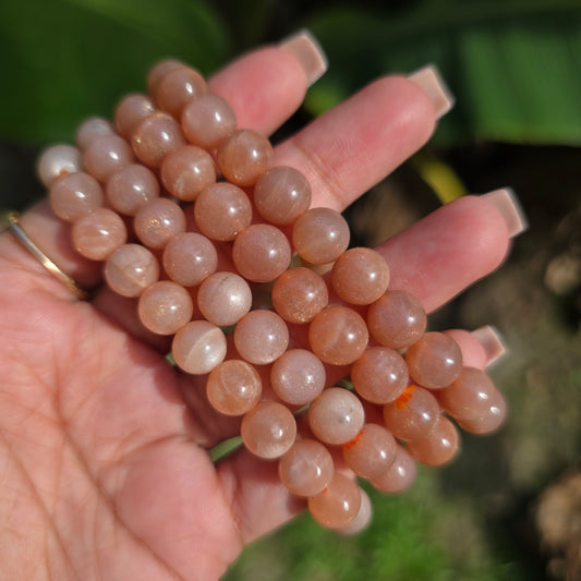 Peach Moonstone Gemstone Bracelet