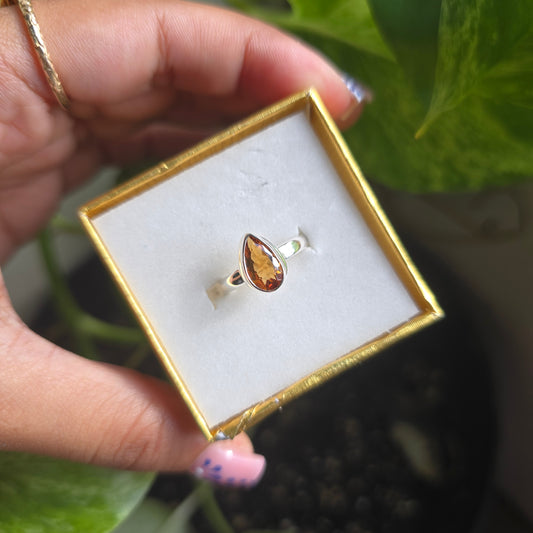 Whiskey Citrine Ring - Size 6