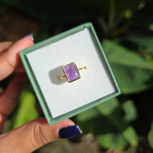 Gold Vermeil Amethyst Ring - Size 6.5