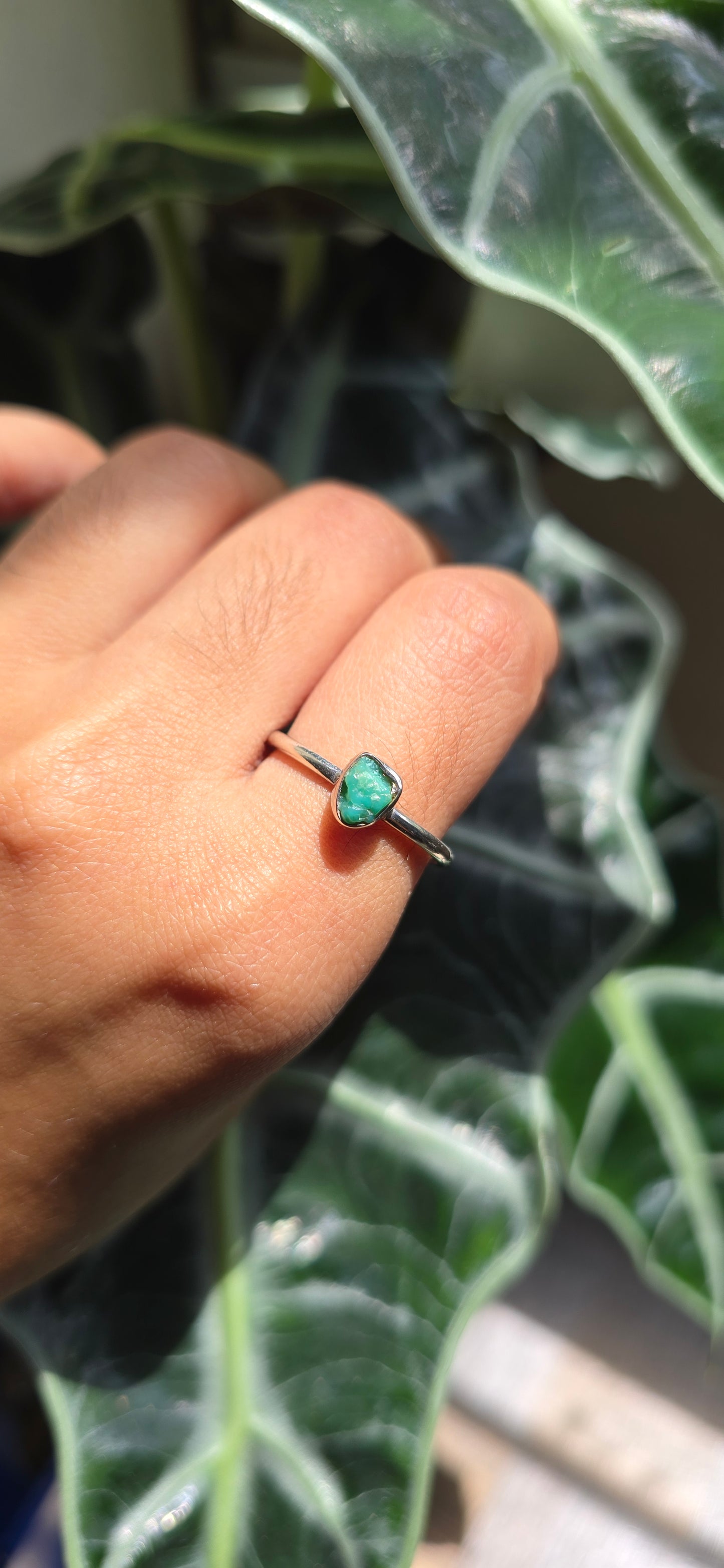 Dainty Raw Turquoise Ring